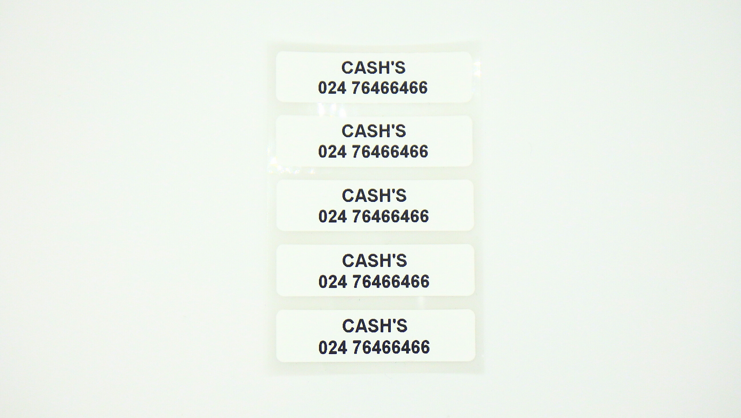 Printed Iron On Labels (for Clothing)