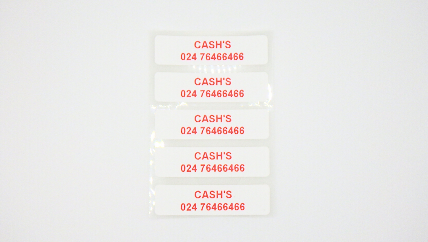 Printed Iron On Labels (for Clothing)