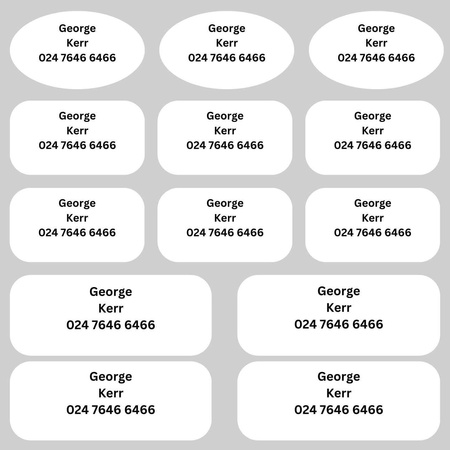 (NEW) Black on White Mixed Stickers (13 Stickers) - up to 3 lines