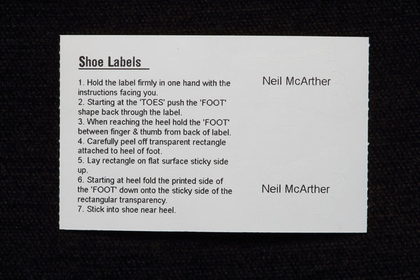 Footprint Shoe Labels