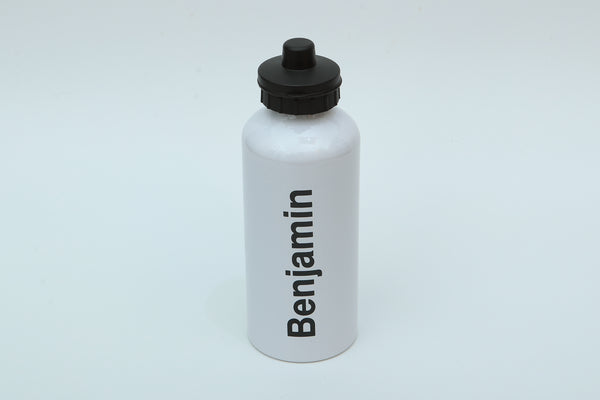 Personalised White Aluminium Sports Bottle 500ml