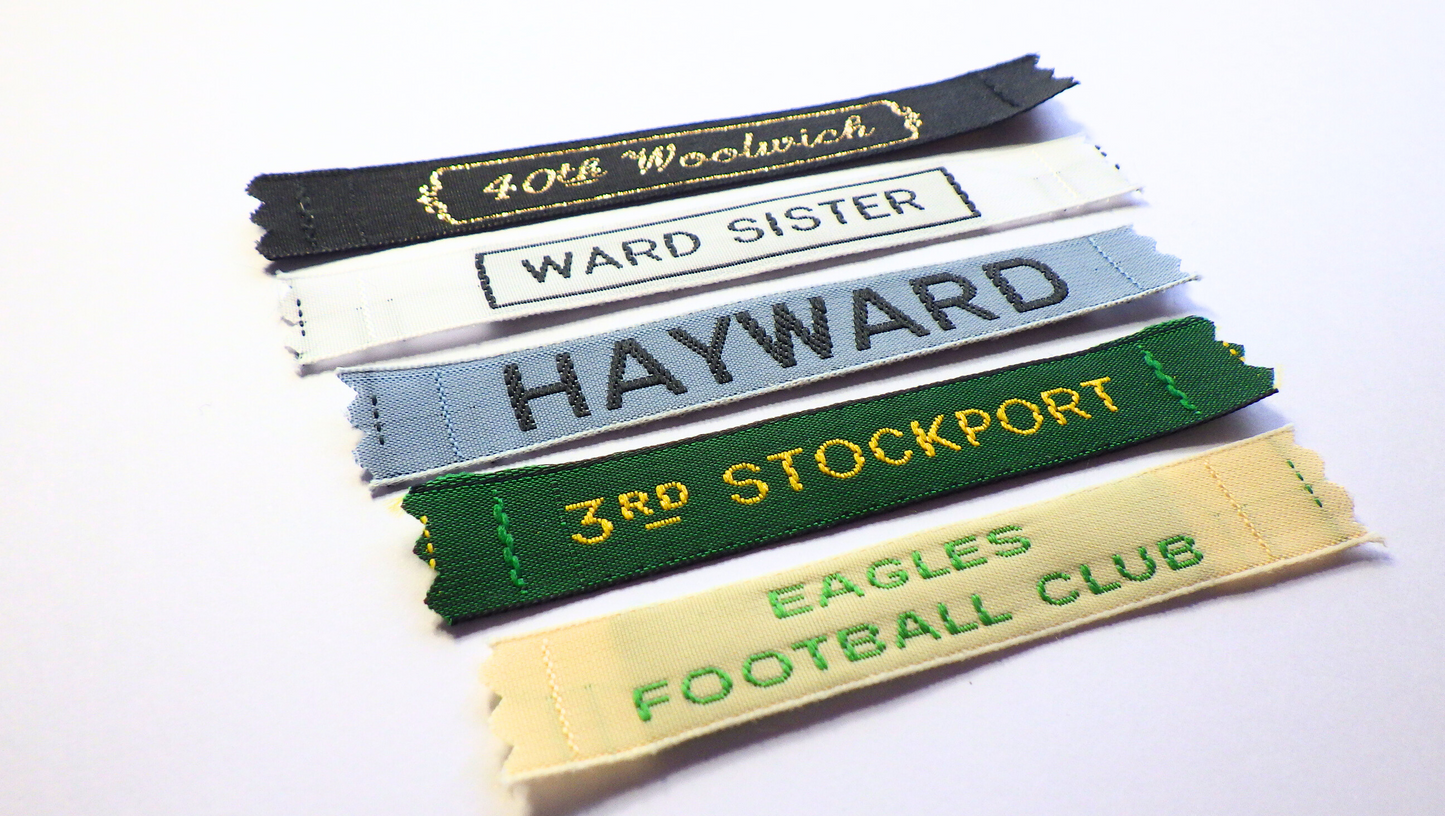 12mm Woven Name Tapes (1 LINE)