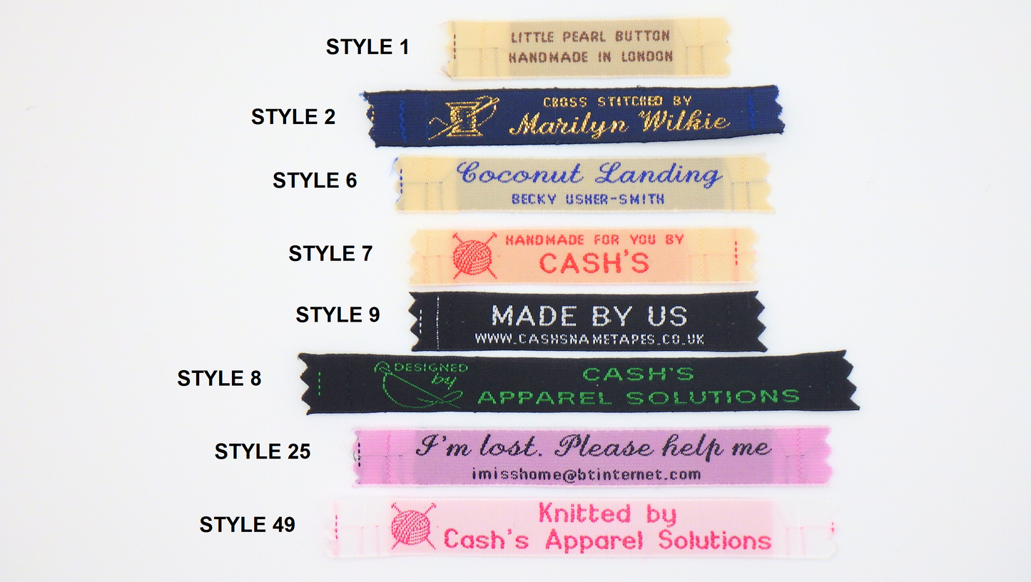 12mm Woven Designer Name Tapes (2 LINE)