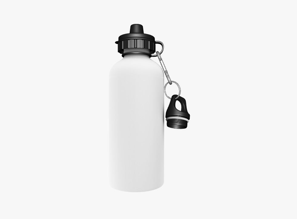 White Aluminium Sports Bottle 500ml with Euro 2024 Flags