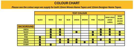 12mm Woven Name Tapes (2 LINE)