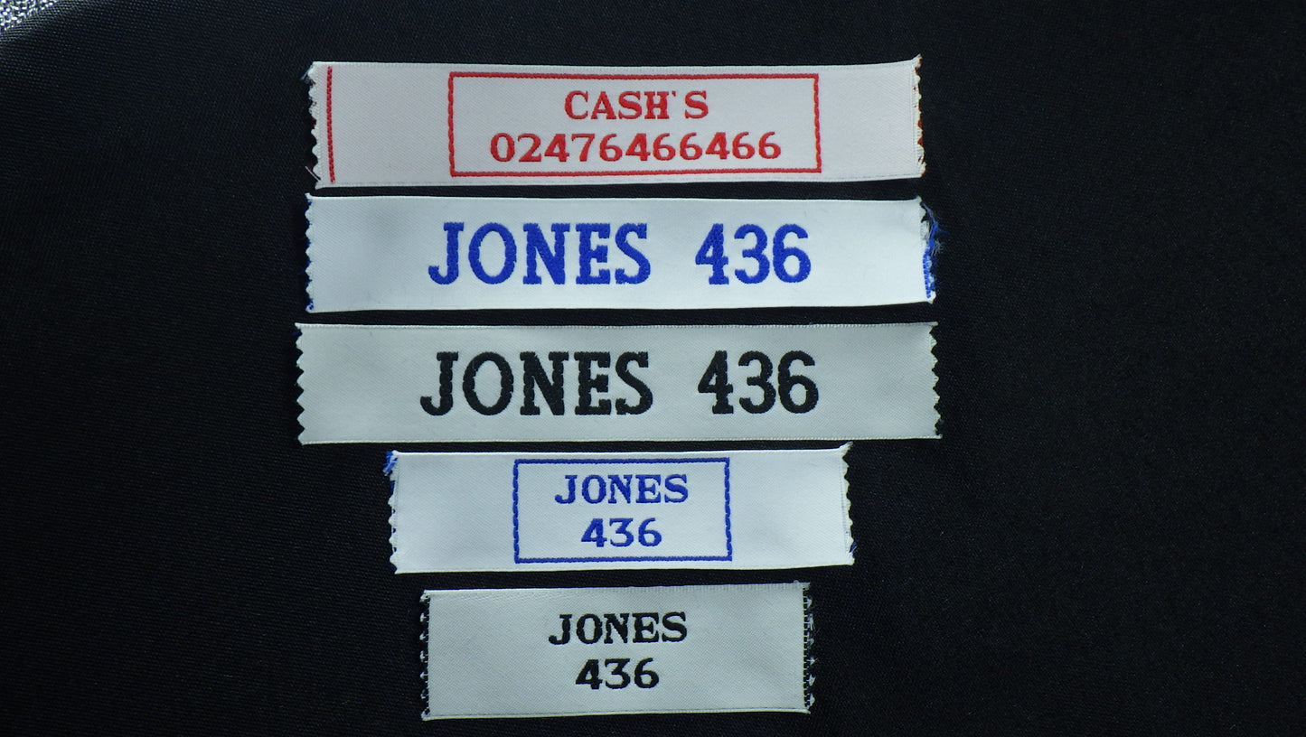 25mm Large Woven Name Tapes (1 LINE)