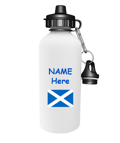 White Aluminium Sports Bottle 500ml with Euro 2024 Flags