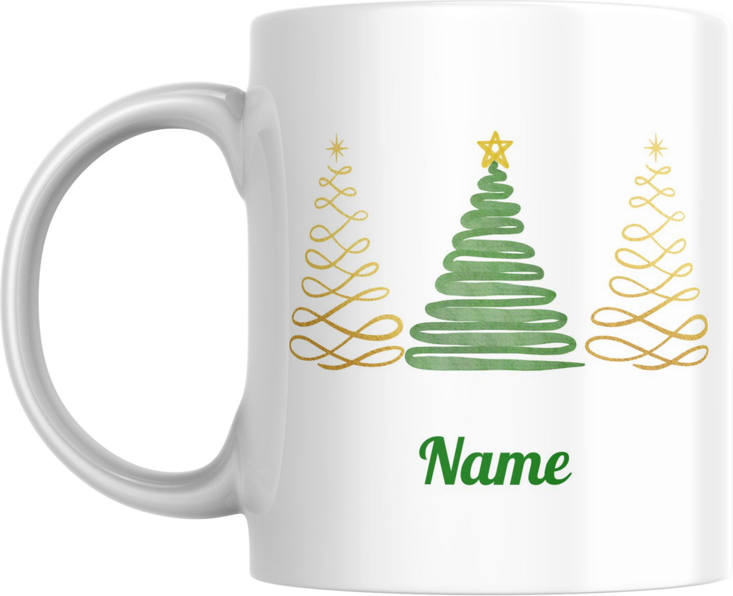 Personalised Christmas Tree Mug with Custom Name