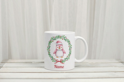 Personalised Penguin Mug with Custom Name