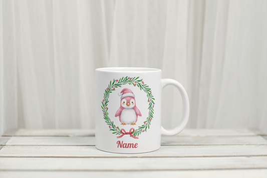 Personalised Penguin Mug with Custom Name