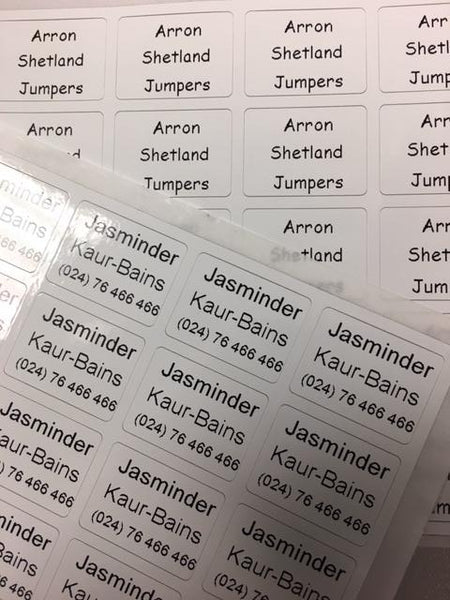 Stick On Name Labels - up to 3 lines