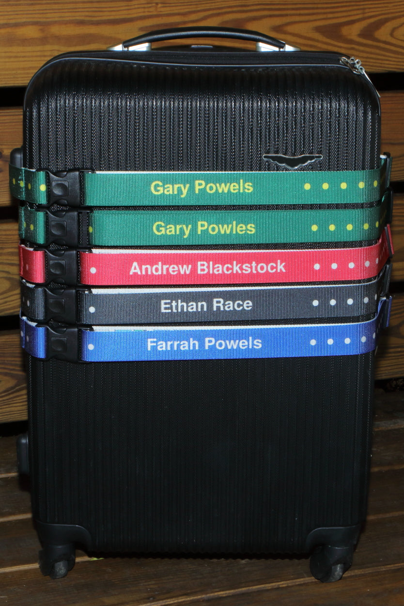 Personalised Luggage Straps Named Luggage Straps Cash's Nametapes Shop